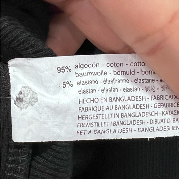 Zara long sleeve Ribbed Black bodysuit Top medium - Picture 3 of 6